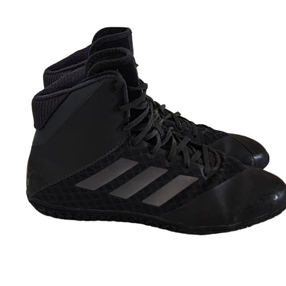Adidas Shoes Men's Size 9 Mat Wizard 4 Carbon Black AC6971 Wrestling High Top - Picture 3 of 10